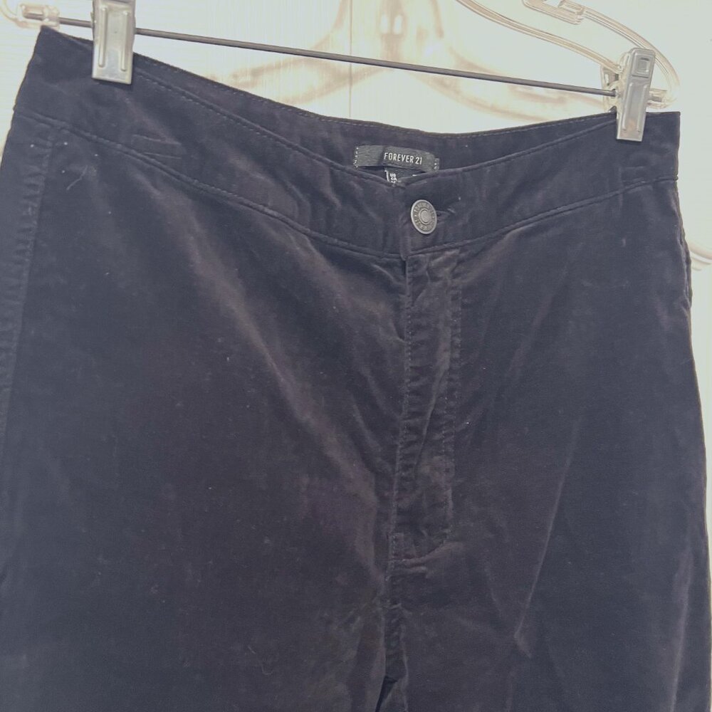 Forever 21-XLarge Velvety Distressed Hippie Fringed High Waisted Jeans/Pants - Picture 7 of 15